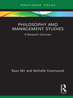 cover image of Philosophy and Management Studies
